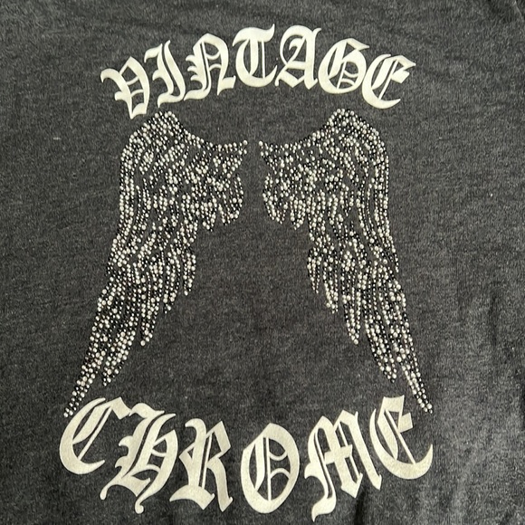 Vintage Chrome Angel rhinestone wing hoodie, size L GUC! - Picture 6 of 7